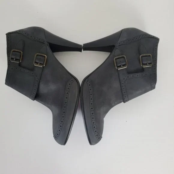 J. Crew charcoal grey leather heeled bootie - Picture 6 of 9